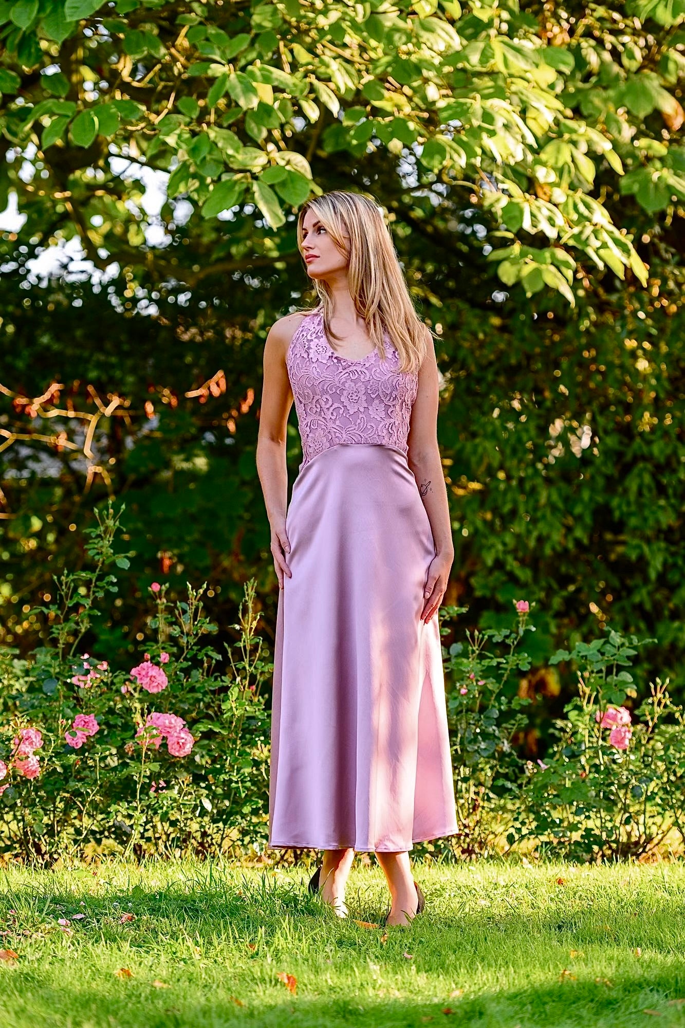 Lale Dress Satin Silk - Rosé
