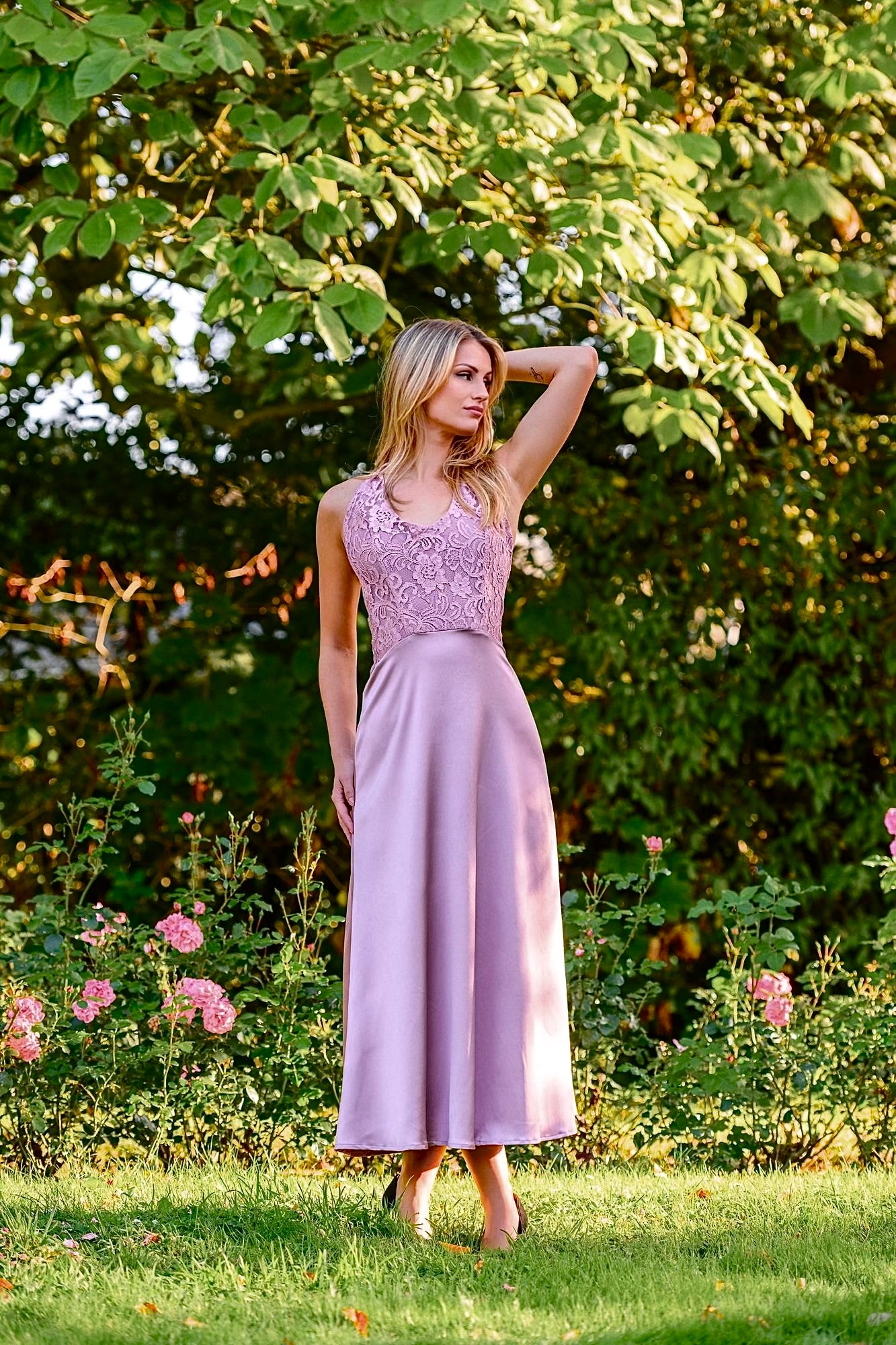 Lale Dress Satin Silk - Rosé