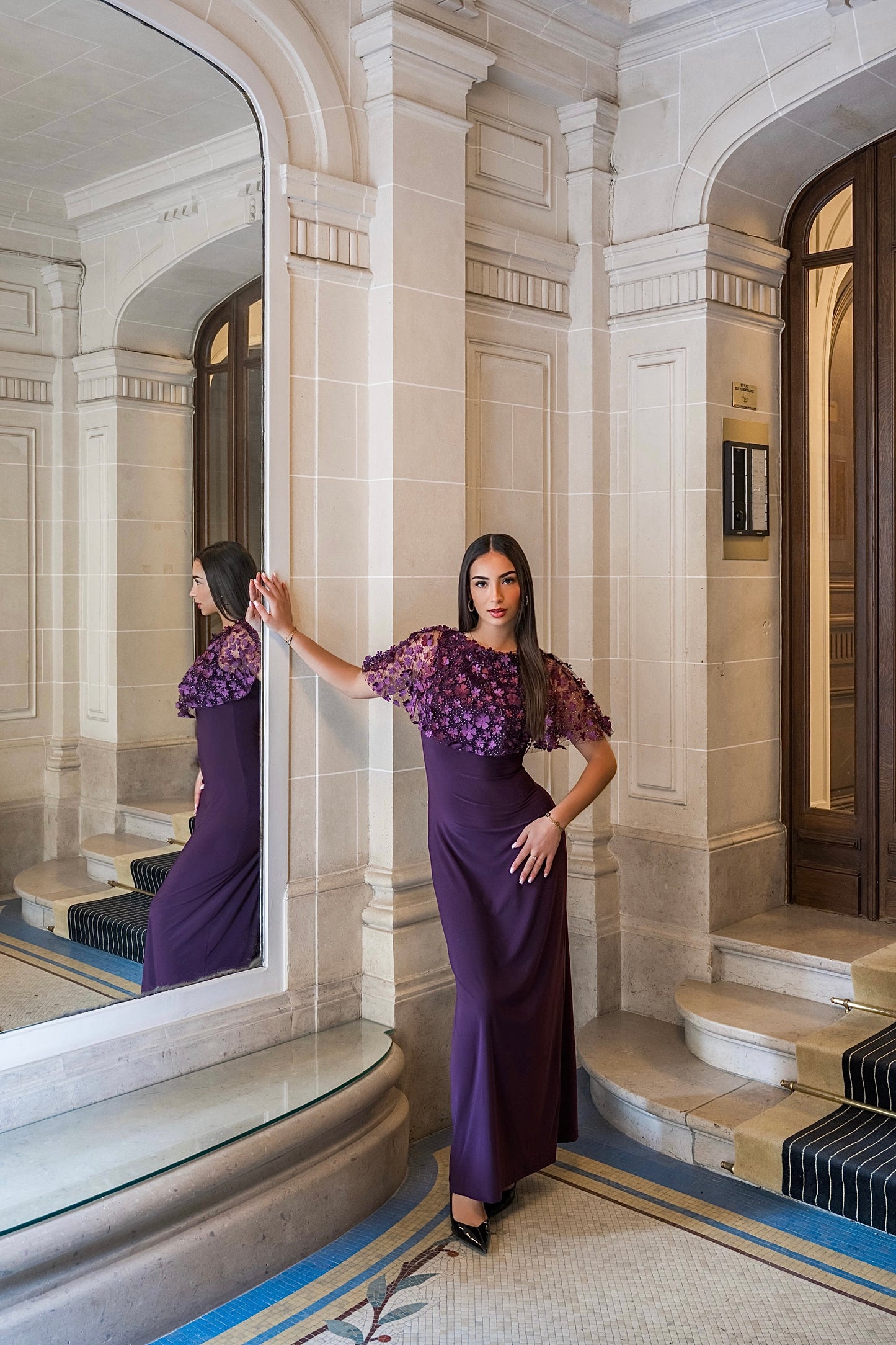Menekşe Flower Dress - Purple