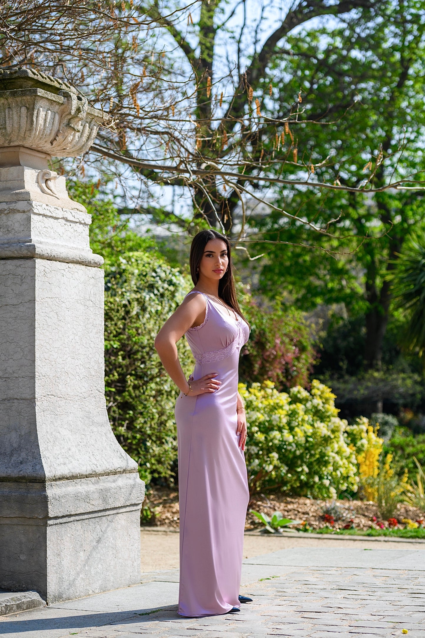 Satin Silk Inci Dress - Rose