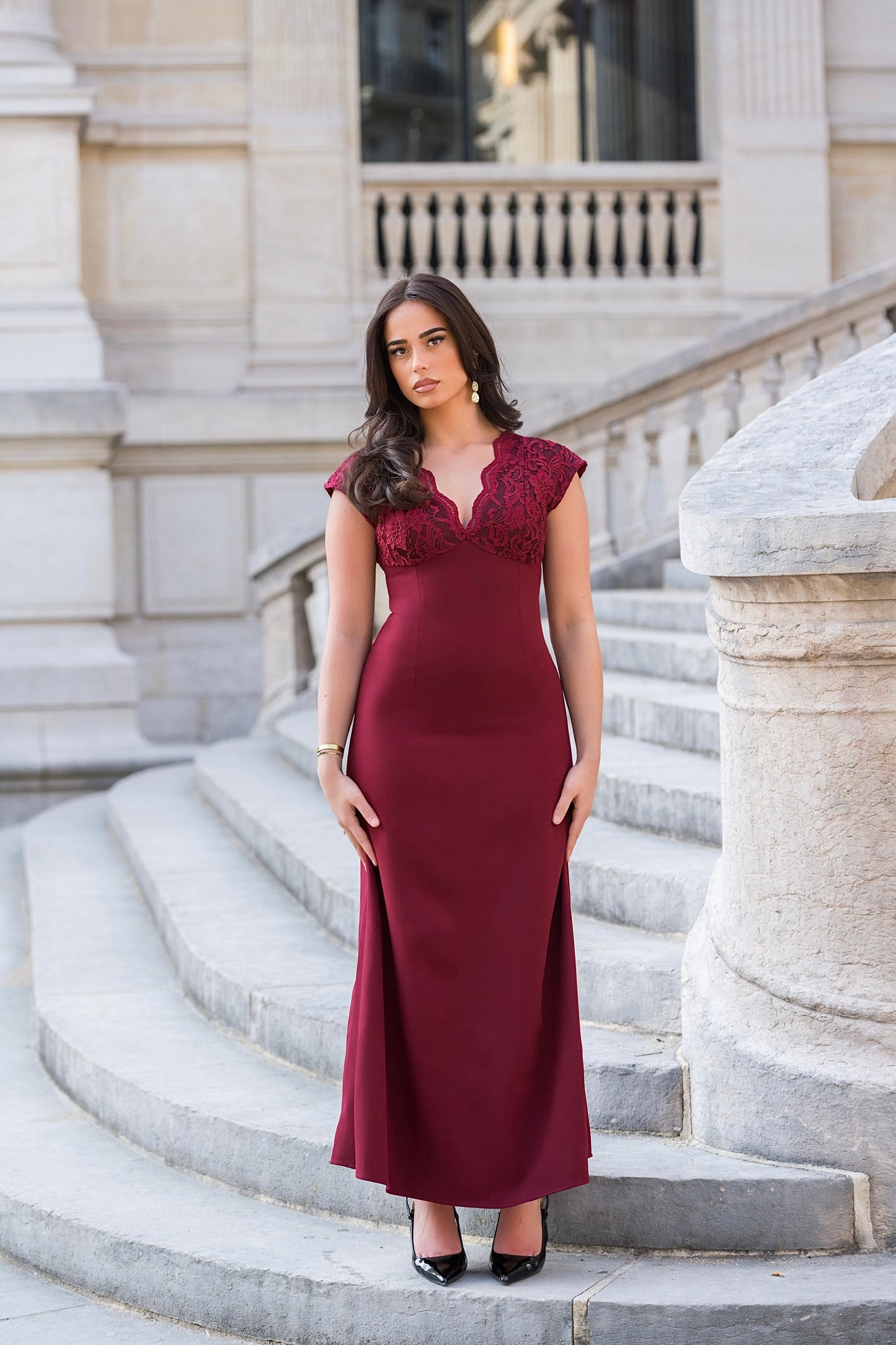 Zarafet Dress - Burgundy Red