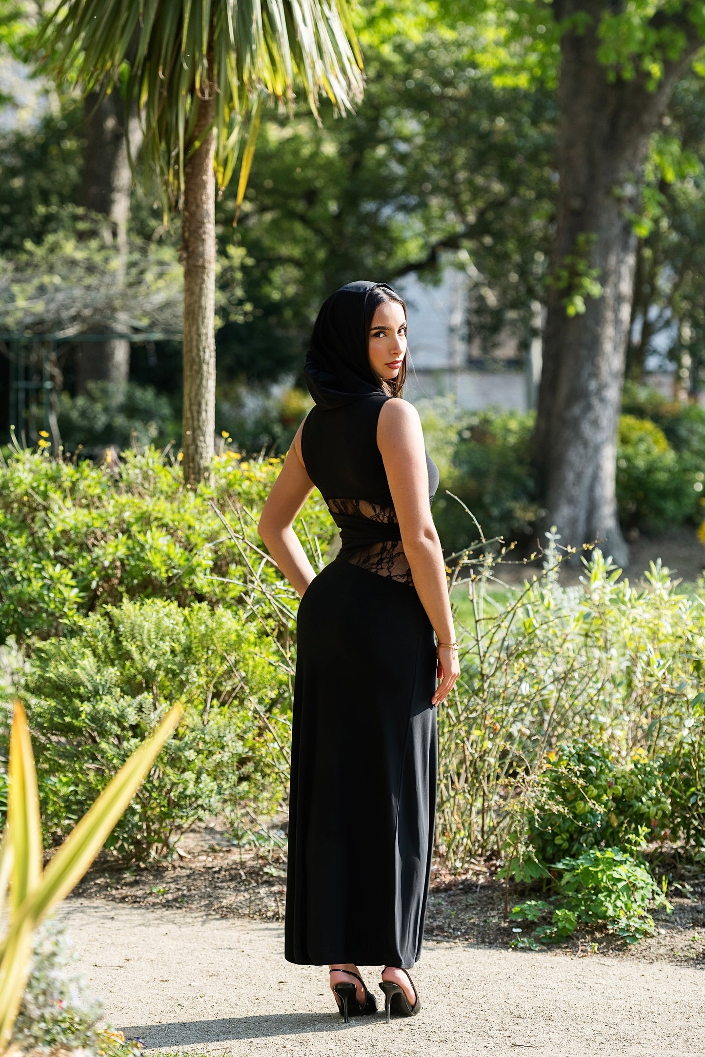 Sade Hooded Dress - Black