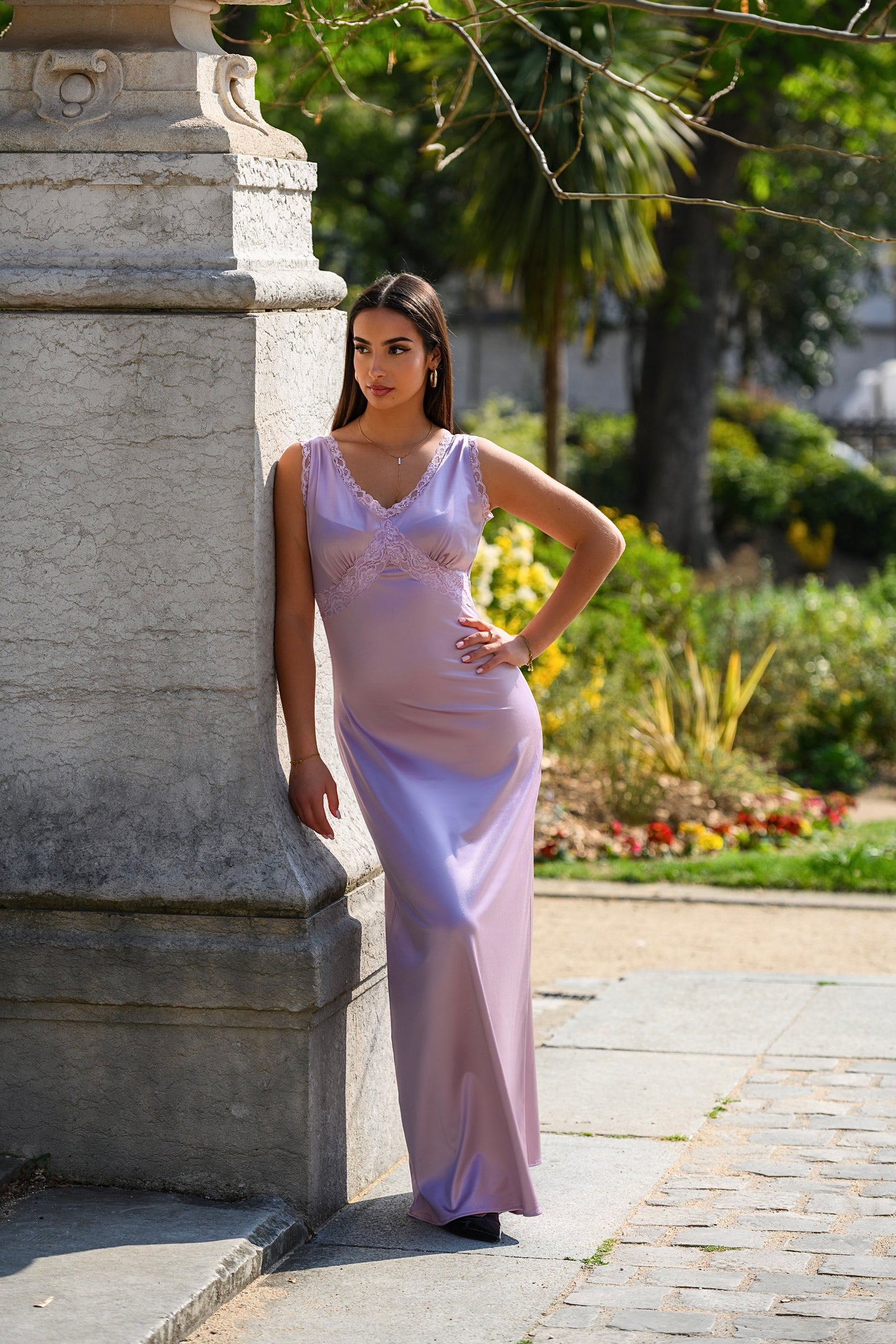 Satin Silk Inci Dress - Rose