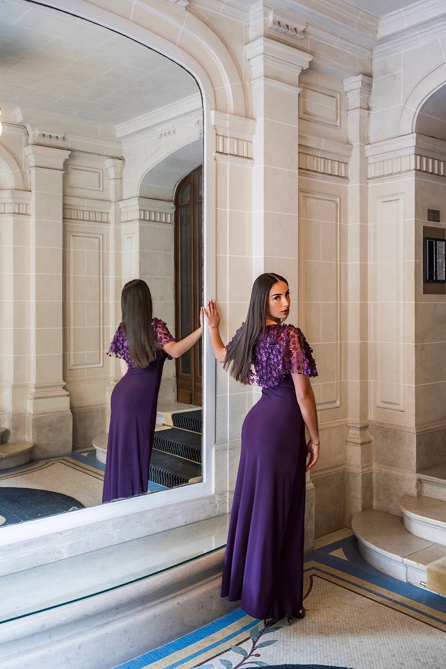Menekşe Flower Dress - Purple