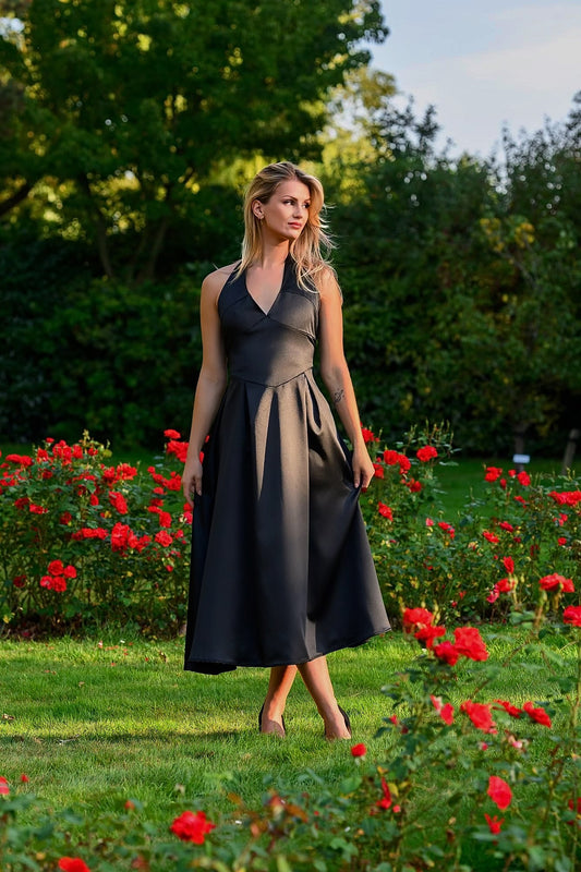 Rüya Satin Silk Dress - Black