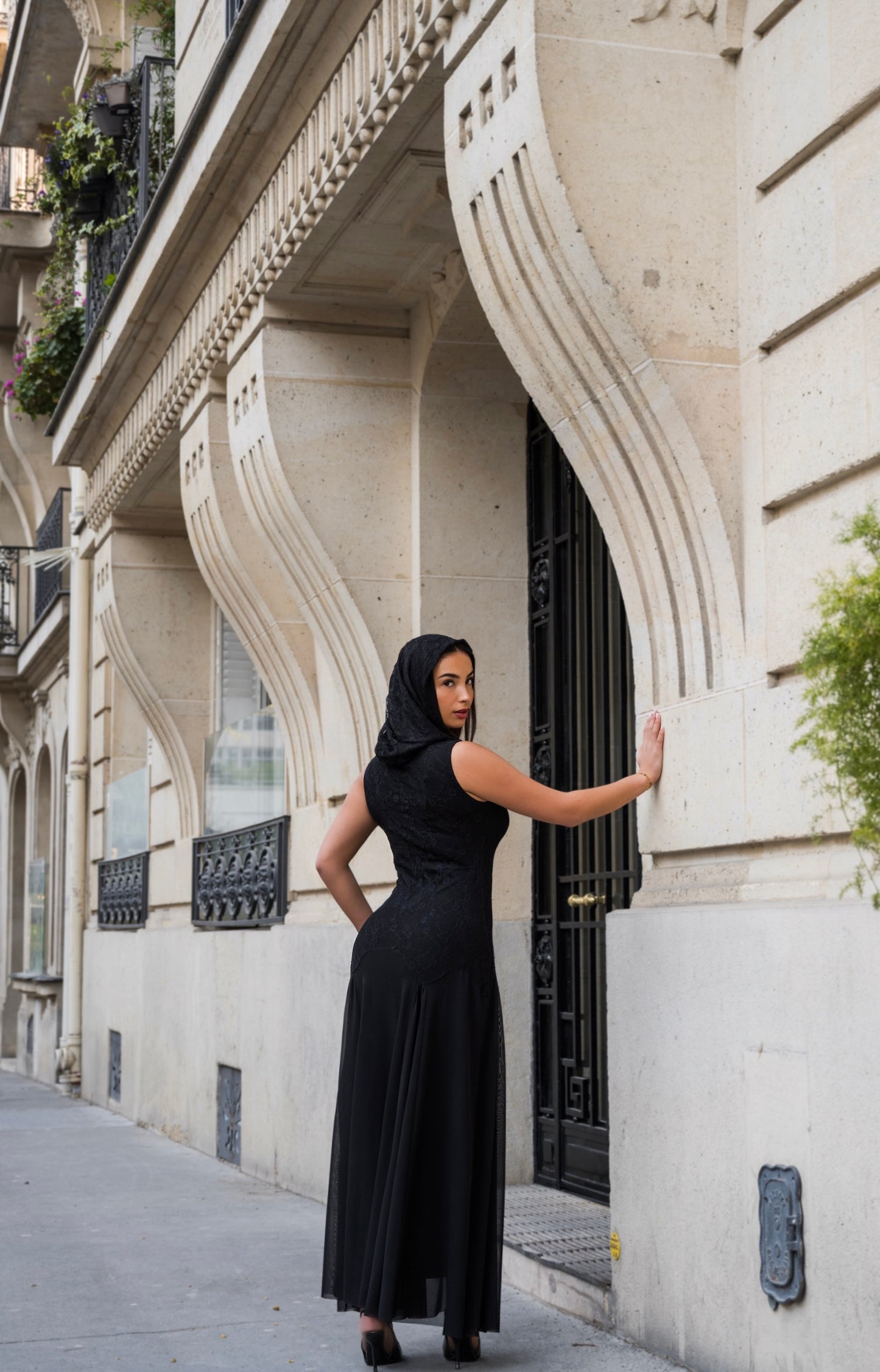 Asil Durus Lace Mesh Dress - Black