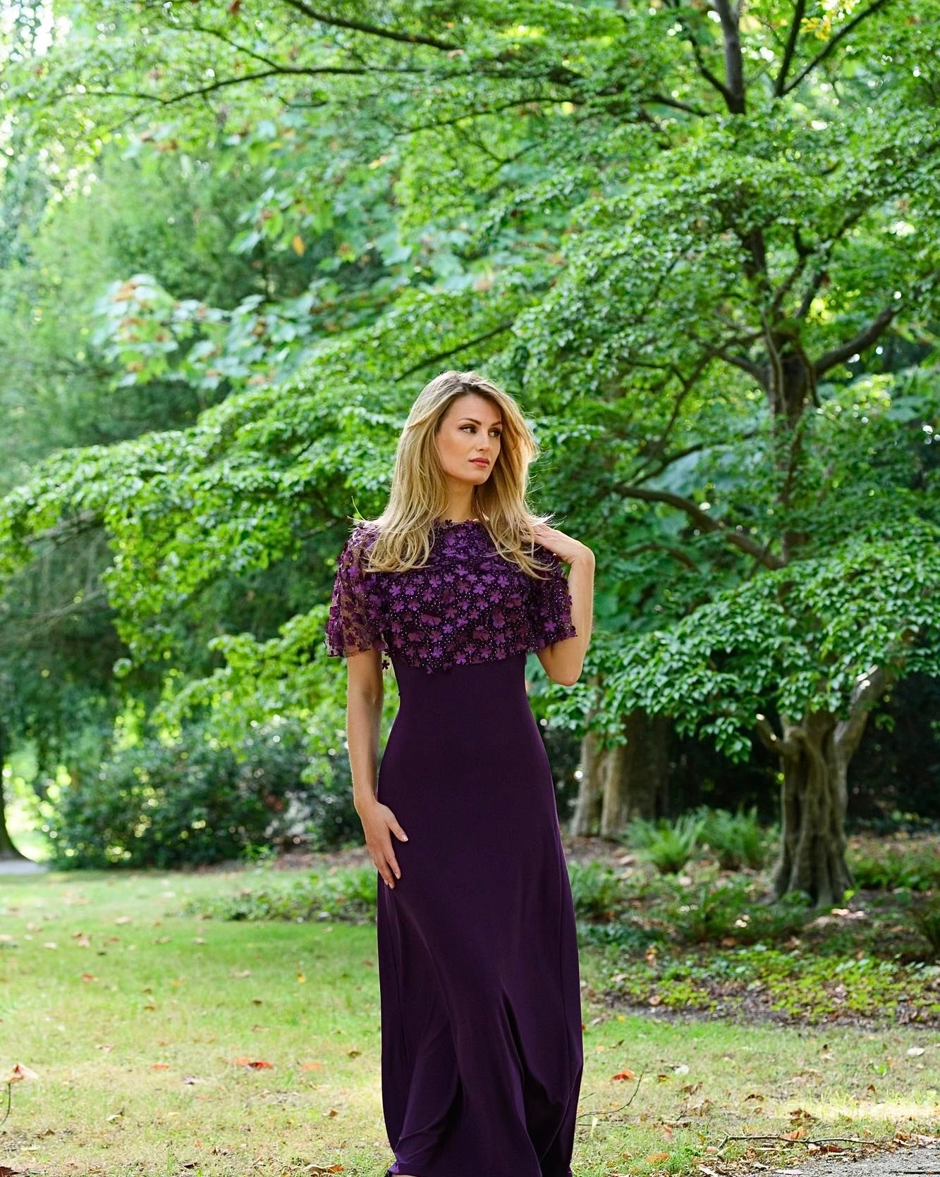 Menekşe Flower Dress - Purple