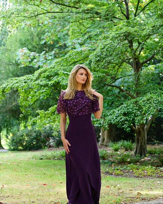 Menekşe Flower Dress - Purple
