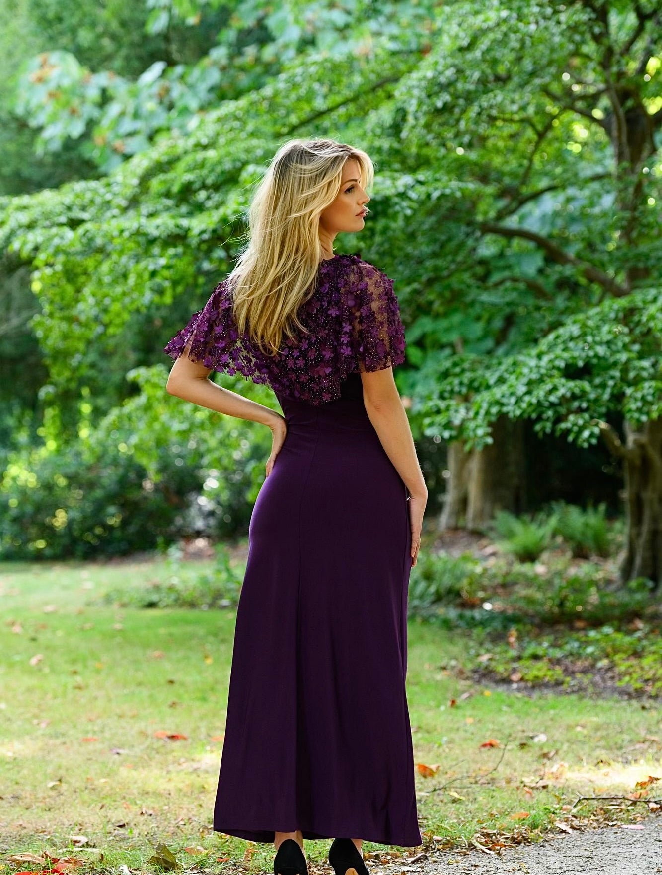 Menekşe Flower Dress - Purple