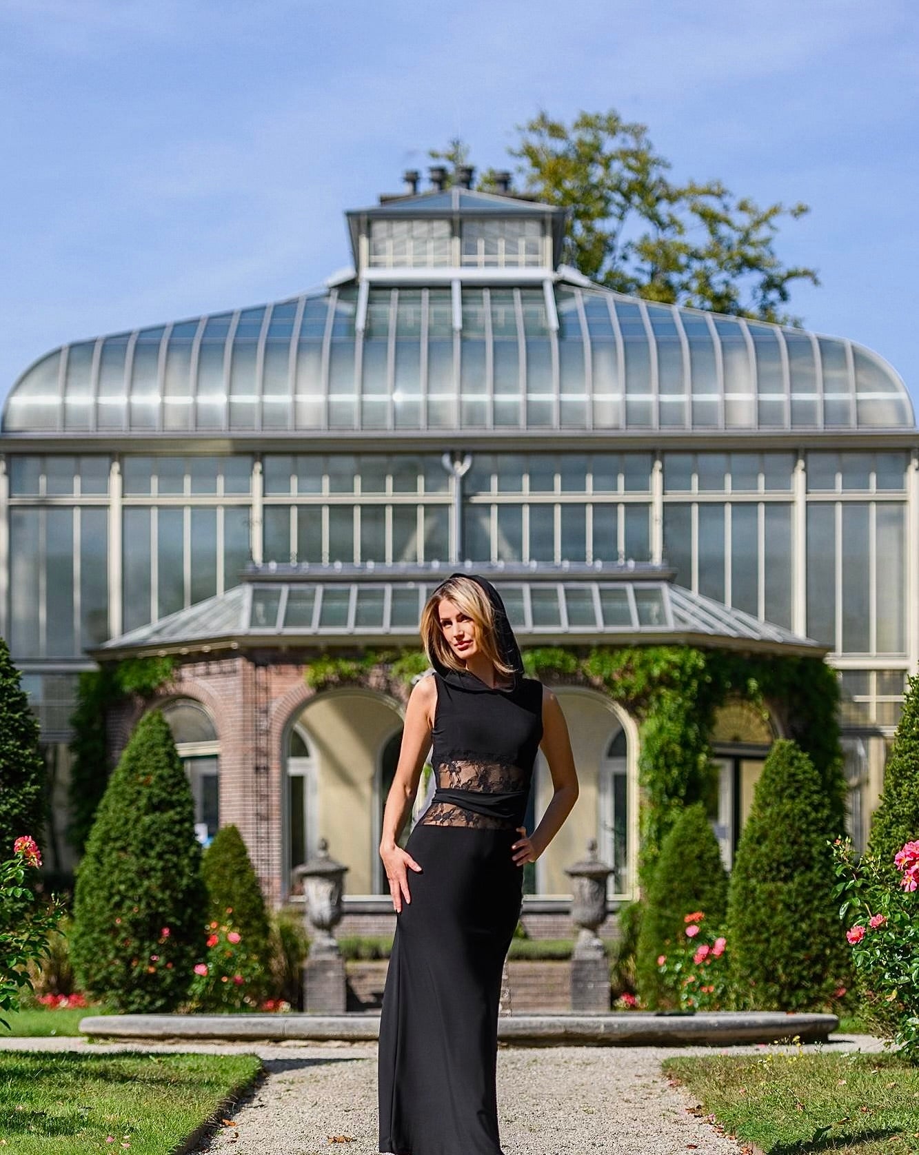Sade Hooded Dress - Black